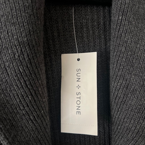 Sun + Stone Alvin Cardigan Sweater Gray 100% Cotton Size Small NWT - Picture 5 of 10